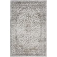 thumbnail image 2 of Hauteloom Ariana Bohemian Vintage Medallion Area Rug - Farmhouse Oriental Carpet for Living Room, Bedroom - Machine Washable- Pearl, Dark Brown, Brown - 6'7" x 9', 2 of 11