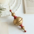 thumbnail image 4 of Christmas Ball Ornaments Hanging Wooden Baubles Shatterproof Finial Drop Decorations for Tree Festive Party Accessories (Gold), 4 of 6