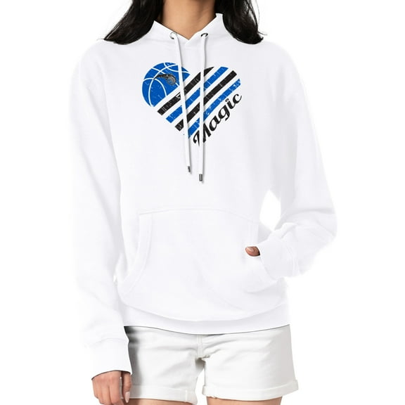 Women's G-III 4Her by Carl Banks  White Orlando Magic  Heart Pullover Hoodie
