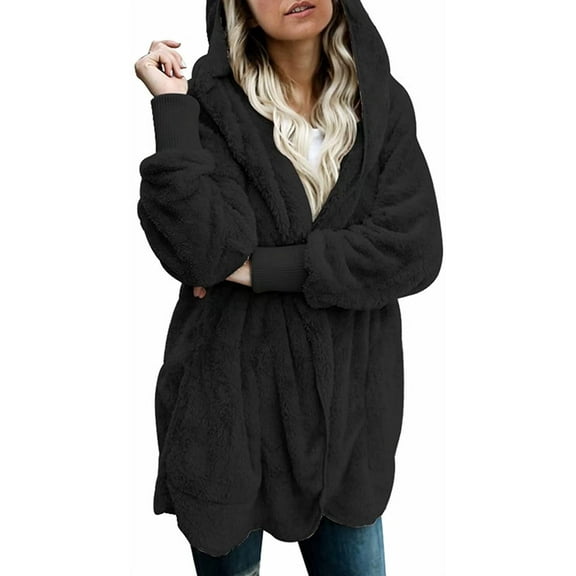Women's Cardigan Sweater Cotton Button-Down Long Sleeve Oversized Cardigans,Black,XX-Large