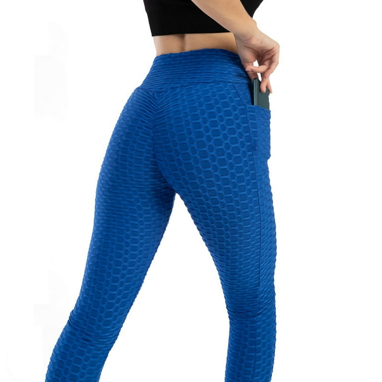 Efsteb Yoga Pants Women with Pocket Tummy Control Leggings Fitness Booty  Lift Pant Sport Leggings Athletic Fashionable Yoga Pants High Elastic Hip  Lifting Slim and Sweat Pant Blue M 