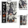 thumbnail image 2 of Welcome Halloween Gnome Decorative Garden Flag, Spooky Jack O Lantern Pumpkin Skull Spider Web Bat Yard Outside Decorations, Funny Holiday Burlap Outdoor Small Home Decor Double Sided 12.5x18, 2 of 6