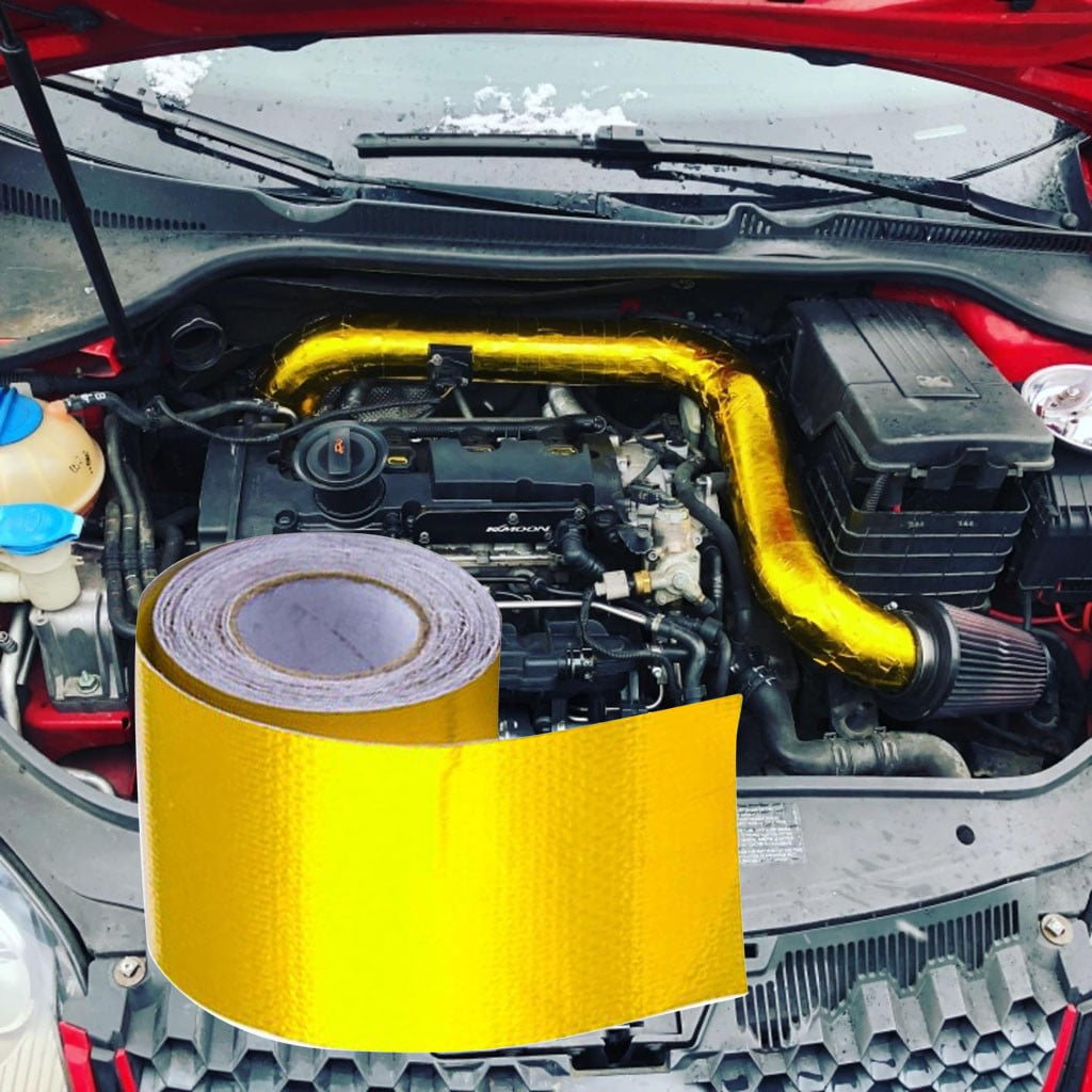 Heat Shield Wrap Tape Car Intake Intercooler Pipe Reflective Insulation BuleEco 50mm*10m High-Temperature Heat Reflective Adhesive Backed Roll 