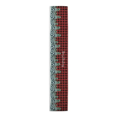 

Creative Products Watercolor Pine Trees Merry Christmas 16x72 Poly Twill Table Runner
