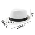 thumbnail image 2 of Washranp Fedora Straw Hat Solid Color Panama Wide Brim Sun Short Brim Panama Jazz Hat for Men Women, 2 of 7