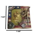 thumbnail image 2 of Patriotic Fire Department Fireman Helmet Hose Axe USA Flag 4"X6" Picture Frame, 2 of 11