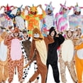 thumbnail image 2 of Pijamas de dibujos animados de animales Siaman Tianma Dinosaurio arcoíris Diablo negro Ropa de hogar para hombres y mujeres Otoño e invierno, 2 of 3