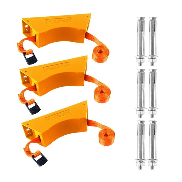 Soporte para Tanque de Propano, Soporte de Pared para Cilindro de Gas, Soporte para Tanque de Nitrógeno con Tornillos y Banda de Seguridad (Juego de 3)