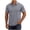 Gray, variant on BangWanChi Men's Solid Color Short Sleeve T-Shirts In Breathable Fabric Classic Collar Button T-Shirt Green XXL
