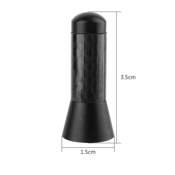Accesorio de antena de mástil corto y rechoncho para coche de aluminio con tornillo de fibra de carbono de 3,5 cm/1,4"