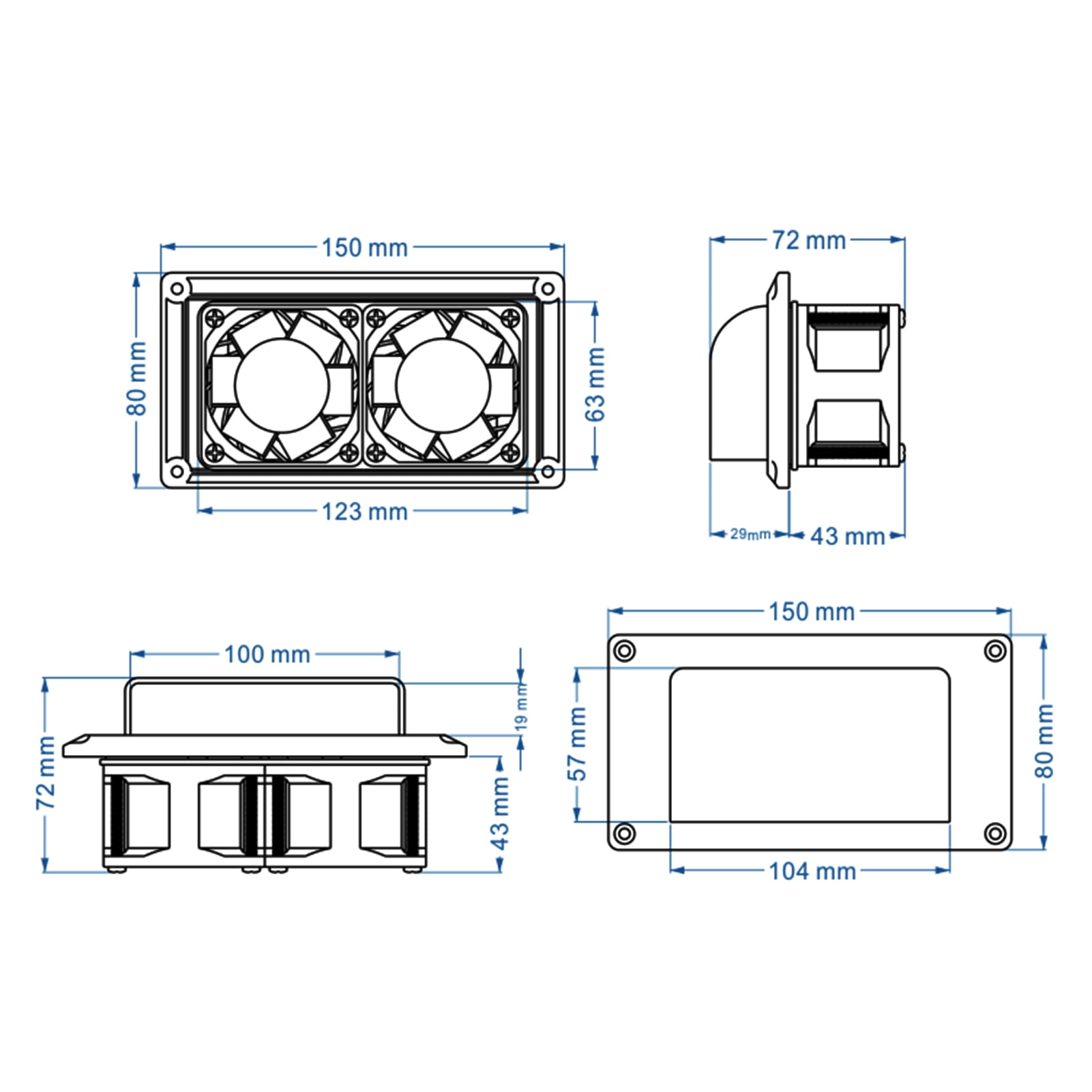 Htovila Caravan Motorhome Trailer Side Air Vent Ventilation Exhaust Fan RV Ventilator RV Modification Accessories
