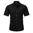 thumbnail image 4 of Afdoent Men's Casual Shirts Male Outdoor Shirt Loose Fit Breathable Hiking Shirt With Pockets Summer Short Sleeve Casual Mountaineering Top Beach Vacation Shirt, 4 of 4