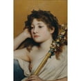 thumbnail image 2 of Gabriel von Max 17x24 Gold Ornate Framed and Double Matted Museum Art Print Titled - Woman's Head Pondering, 2 of 4