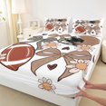 thumbnail image 3 of Manfei Rugby Ball Sport Queen Sets,Brown Bowtie Ribbon Flat Sheets,Cute Daisy Flower Fitted Sheet For Girls,Microfiber Bedroom Decor,4pcs, 3 of 7