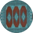 thumbnail image 1 of Ahgly Company Indoor Round Persian Light Blue Traditional Area Rugs, 7' Round, 1 of 4