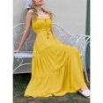 thumbnail image 5 of Summer Women Thin Shoulder Strap Sleeveless Side Slit Dress Bohemian Flowing Long Skirt, 5 of 5