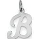 925 Sterling Silver Estampillé Initiale B (13x20mm) Pendentif / Charme – image 1 sur 2