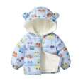 thumbnail image 4 of Esaierr Autumn Winter Fleece Lined Cotton Jacket for Toddler Kids Boys Girls Ears Hooded Puffer Coats Printed Thickened Short Cotton Outerwear For1-6 Years Old, 4 of 9