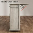 thumbnail image 4 of Senfot Kitchen Island Cart with Storage, Rolling Kitchen Island with Drop Leaf, Microwave Cart on Wheels, Table Bar Cart for Kitchen with Towel Rack for Kitchen,Dining Room, Gray, 4 of 8
