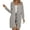 Grey, variant on Women's Long Sleeve Knitted Jacket Mid Length Button Solid Ice Silk Knitted Cardigan For Women's Fashion Comfort Contemporary Wear White XXL