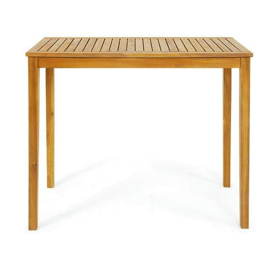 Spaco Rectangular Bar Height Table, Patio Bar Table with Spacious Tabletop, Acacia Wood Patio Bar Table for Indoor and Outdoor as Living Room, Garden, Teak