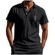 thumbnail image 2 of Blusa y camisa de manga corta con cuello vuelto para hombre, color liso, moda de verano, estampado informal, manga corta, botones, cuello vuelto, bolsillo, camisa de poliéster para hombre, 2 of 9