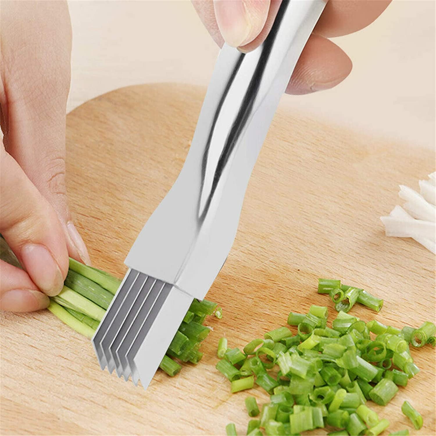 NOGIS Kitchen Shred Silk The Knife, Stainless Steel Scallion