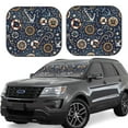 thumbnail image 2 of Bingfone Nautical Print 2-Piece Sun Shade Front Windshield - Foldable Car Front Window Sunshades For Most Sedans Suv Truck - Medium, 2 of 7