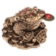 thumbnail image 2 of Figura de rana de dinero de resina de sapo de la riqueza de tres patas del Feng Shui tradicional chino Bronce, 2 of 9