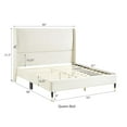 thumbnail image 6 of Roundhill Furniture Rozitta Beige Velvet Wingback Platform Bed, Queen, 6 of 6