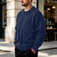 thumbnail image 6 of Horkkom Crewneck Sweatshirt Men Long Sleeve Work Casual Shirts Oversized Loose Sweatshirts with Pockets L, 6 of 7