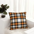 thumbnail image 5 of Wukai Orange Plaid Premium Polyester Fleece Pillow Covers with Hidden Zipper Closure,Luxuriously Soft and Durable-18"x18", 5 of 7