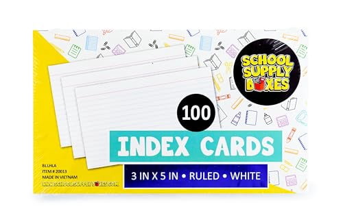 School Supply Boxes - (50-Pack) 100 Ct. 3x5 Index Cards
