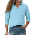 thumbnail image 2 of CCRFTGI Polo Shirts for Children Girls Size 8 Uniform Solid Color Shirt Golf Pique Button Down Collared Polo Lightweight Quick Dry 2026 Summer T-Shirts Light Blue 5-6 Years, 2 of 4