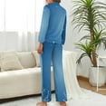 thumbnail image 2 of Elegant Christmas with Snowflake Women's Long Sleeve Flannel Pajama Set Sleepwear XL, 2 of 5