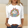 thumbnail image 2 of Yxbdin Happy Easter Shirts for Women Plus Size Cute Bunny Print T Shirts Crew Neck Rabbit Graphic Tee 3/4 Sleeve Funny Easter Eggs Tops White XXXL, 2 of 8