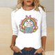 thumbnail image 2 of Tops de Cuello Redondo para las Mujeres Blusas Casuales 3/4 Manga Estampado de Carnaval Camiseta de Moda de Verano, 2 of 7