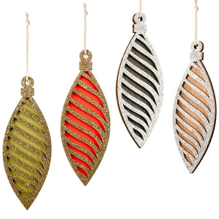 

Christmas Wooden Pendant|Christmas Wooden Hanging Ornaments|Wood Christmas Ornaments For Tree 4pcs Pendant Craft Set With Ropes