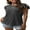 Dark Gray, variant on Summer Ruffle Short Sleeve Knit Tunic Tops Shirts Tank Tee Blouse