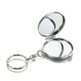 thumbnail image 3 of Iron Folding Mirror Keychain Travel Portable Compact Pocket Mirror Blank Base for UV Resin Craft Flat Round Platinum 8.4cm, 3 of 3