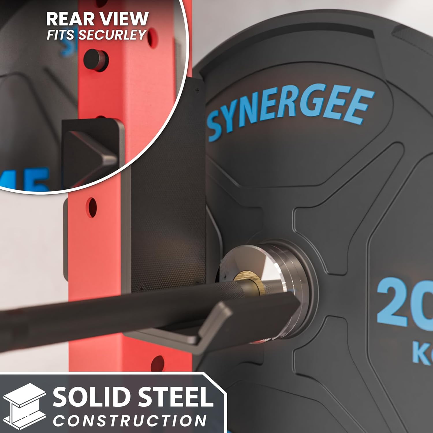 J-Hooks for Power and Squat Racks - 750 LB Capacity, 3.4 Inch Shelf, Compatible with 2x3 and 3x3 Racks