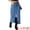 Blue, variant on Women's Front Split Flap Pockets Maxi Denim Skirt L Dark Blue