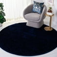 thumbnail image 2 of SAFAVIEH Tahoe Joey Modern Shag Area Rug, 6'7" x 6'7" Round, Navy, 2 of 8