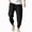 Black, variant on HOMADLES Mens Casual Linen Joggers Pants Elastic Waist Loose Fit Sports Pants Side Pocket Outdoor Athletic Pants Army Green Size XL
