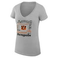thumbnail image 2 of Women's G-III 4Her by Carl Banks  Heather Gray Cincinnati Bengals Super-Slim Fit Lightweight Collage Team V-Neck T-Shirt, 2 of 3