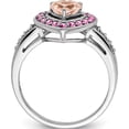 thumbnail image 2 of Sterling Silver Rhodium Morganite Heart Ring (Size 9) Made In Thailand qr4521-9, 2 of 5