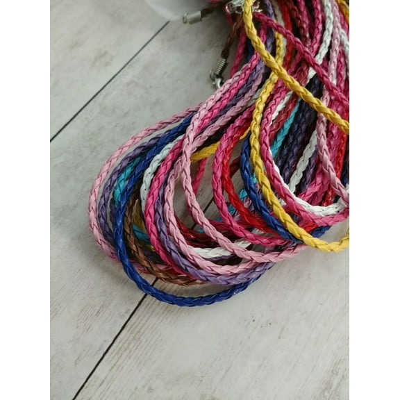 U8MO 10 Necklace Cords Lot Braided Faux Leather Jewelry Making Choker