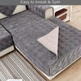 thumbnail image 4 of Sectional Sofa Cover, Velvet Sofa Slipcover Furniture Protector Anti-Slip Couch Covers Child Recliner Backrest Armchair Covers-Dark gray-Square70*70cm(28*28in), 4 of 7
