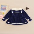 thumbnail image 2 of PENGXIANG Baby Pleated Sweater Dress Contrast Color Long Sleeves One-piece, 2 of 6