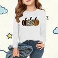 thumbnail image 2 of WMTBSRSW Girls Thanksgiving Shirt Cute Pumpkin and Bow Graphic Tee Casual Long Sleeve Crewneck Tops Holiday Blouse, 2 of 5